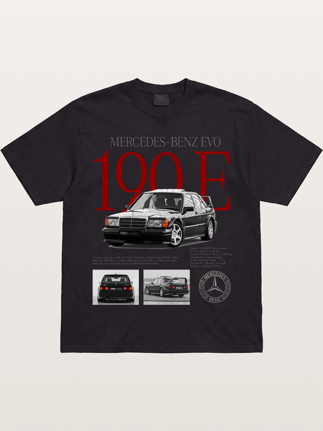 Mercedes-Benz 190E Retro Profile Gildan T-shirt