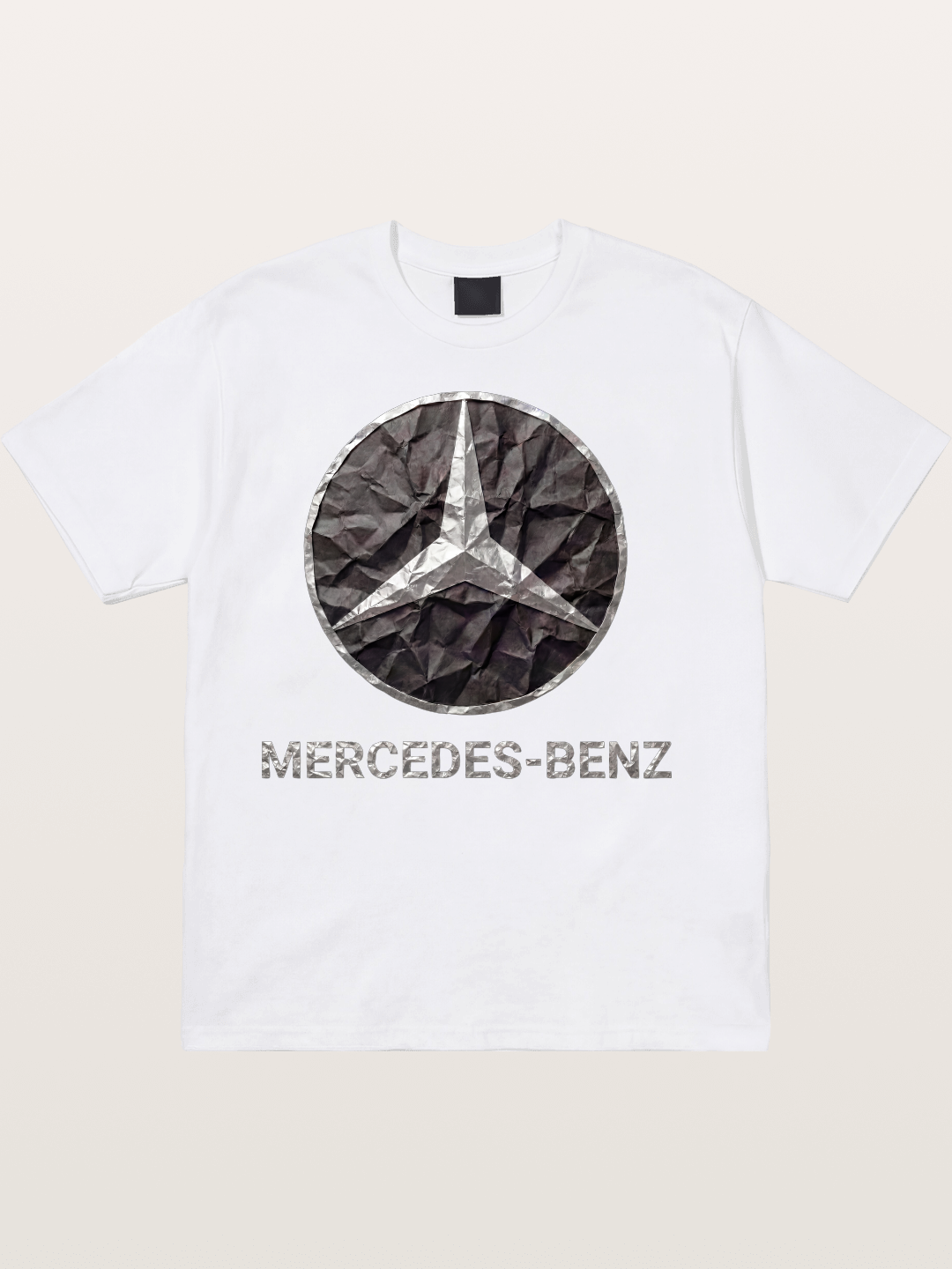 Mercedes Crumpled Paper Logo Cotton T-shirt