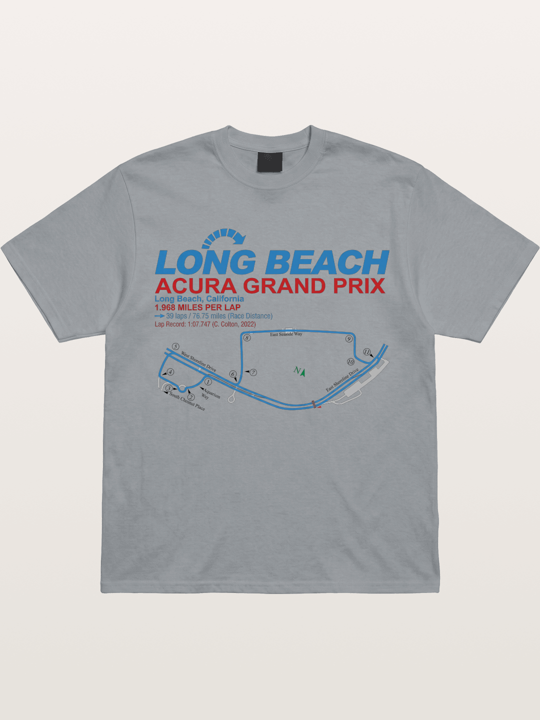 Long Beach Grand Prix Map Gildan T-shirt