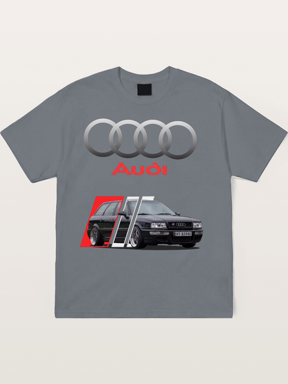Audi Retro Car Split Design Cotton T-shirt