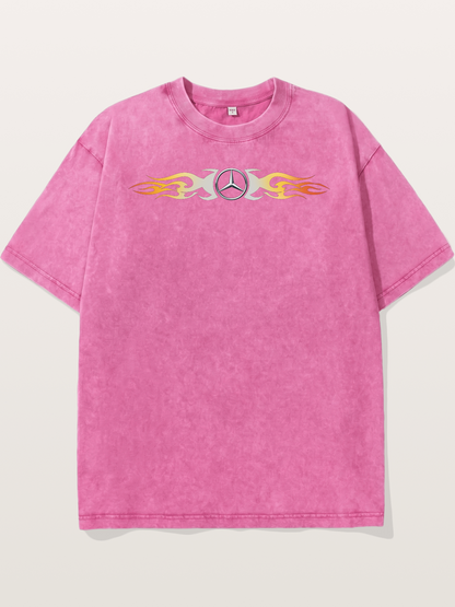 Mercedes Star Flame Stripe Washed T-shirt