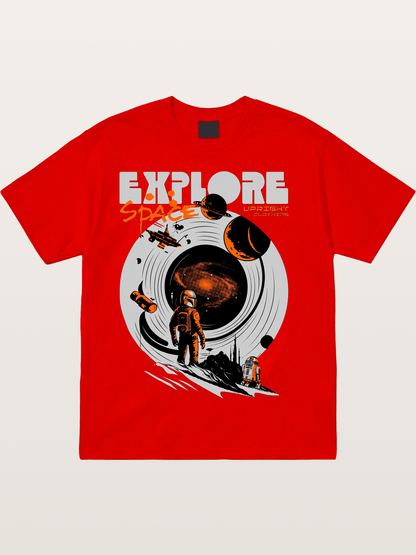 Space Explorer Astronaut Retro Sci-Fi Cotton T-shirt