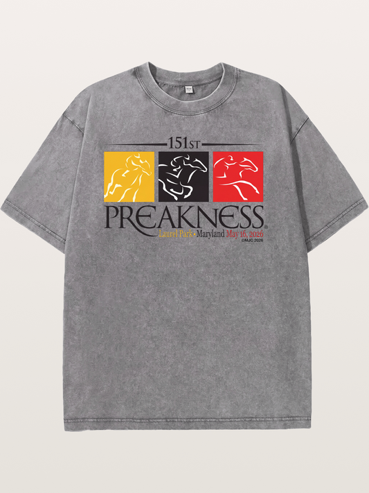 151st Preakness Race Minimal Poster Washed T-shirt
