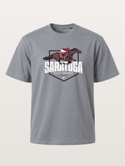 Saratoga Jockey And Horse Illustration Gildan T-shirt
