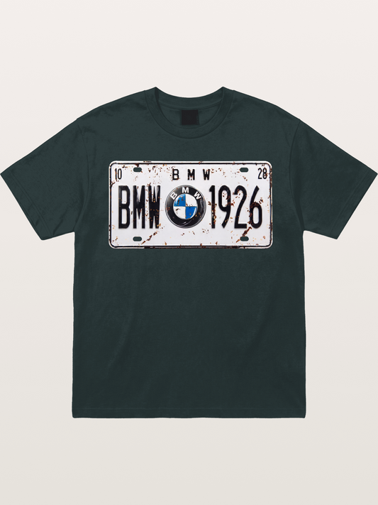 Vintage BMW License Plate Decor Gildan T-shirt
