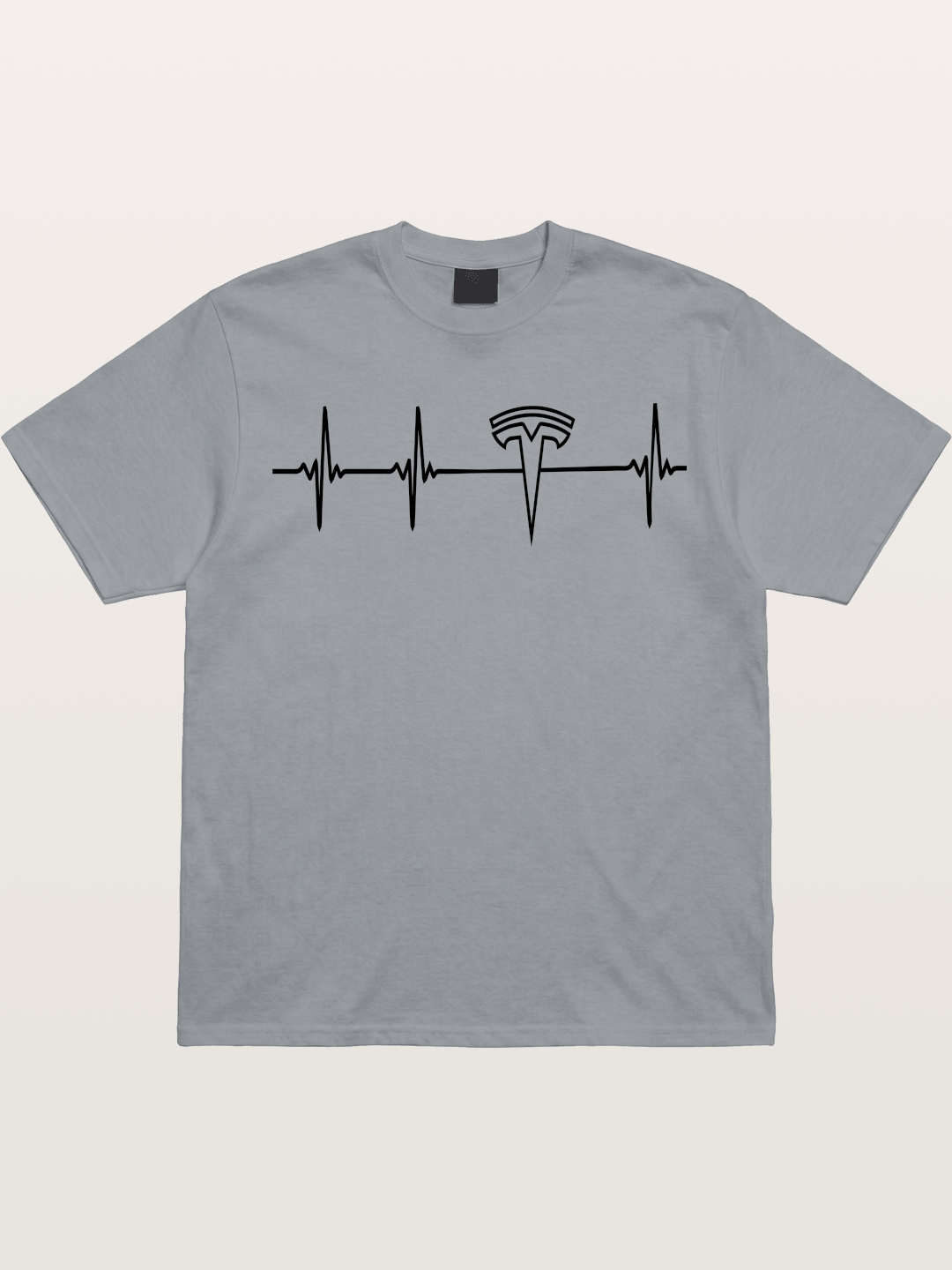 Tesla Logo Heartbeat Sticker Gildan T-shirt