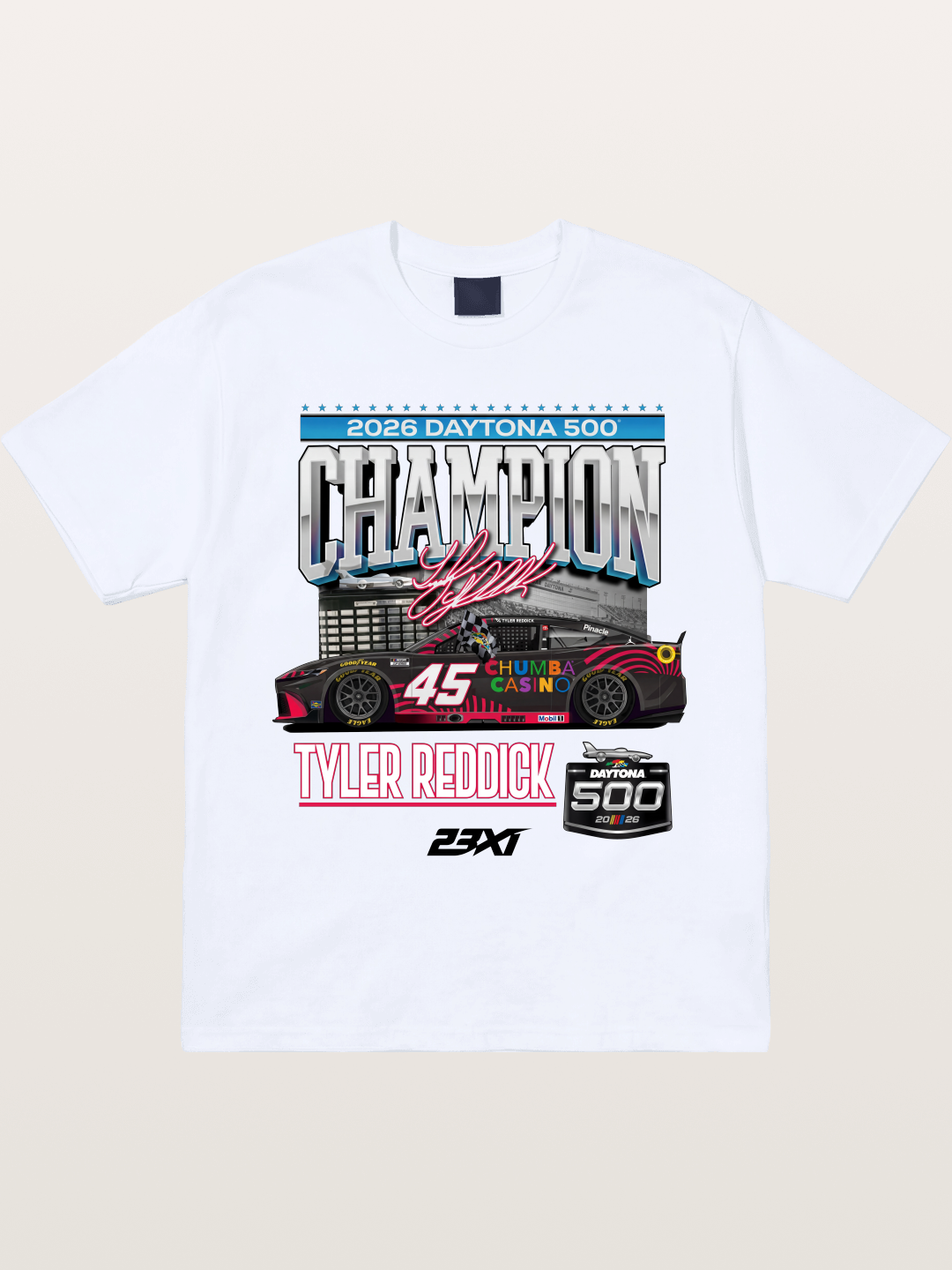 Tyler Reddick Daytona 500 Champion Print Gildan T-shirt