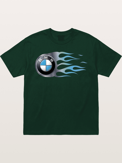 BMW Roundel With Blue Flame Gildan T-shirt