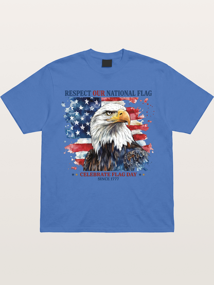 Watercolor Eagle Flag Day Art Gildan T-shirt