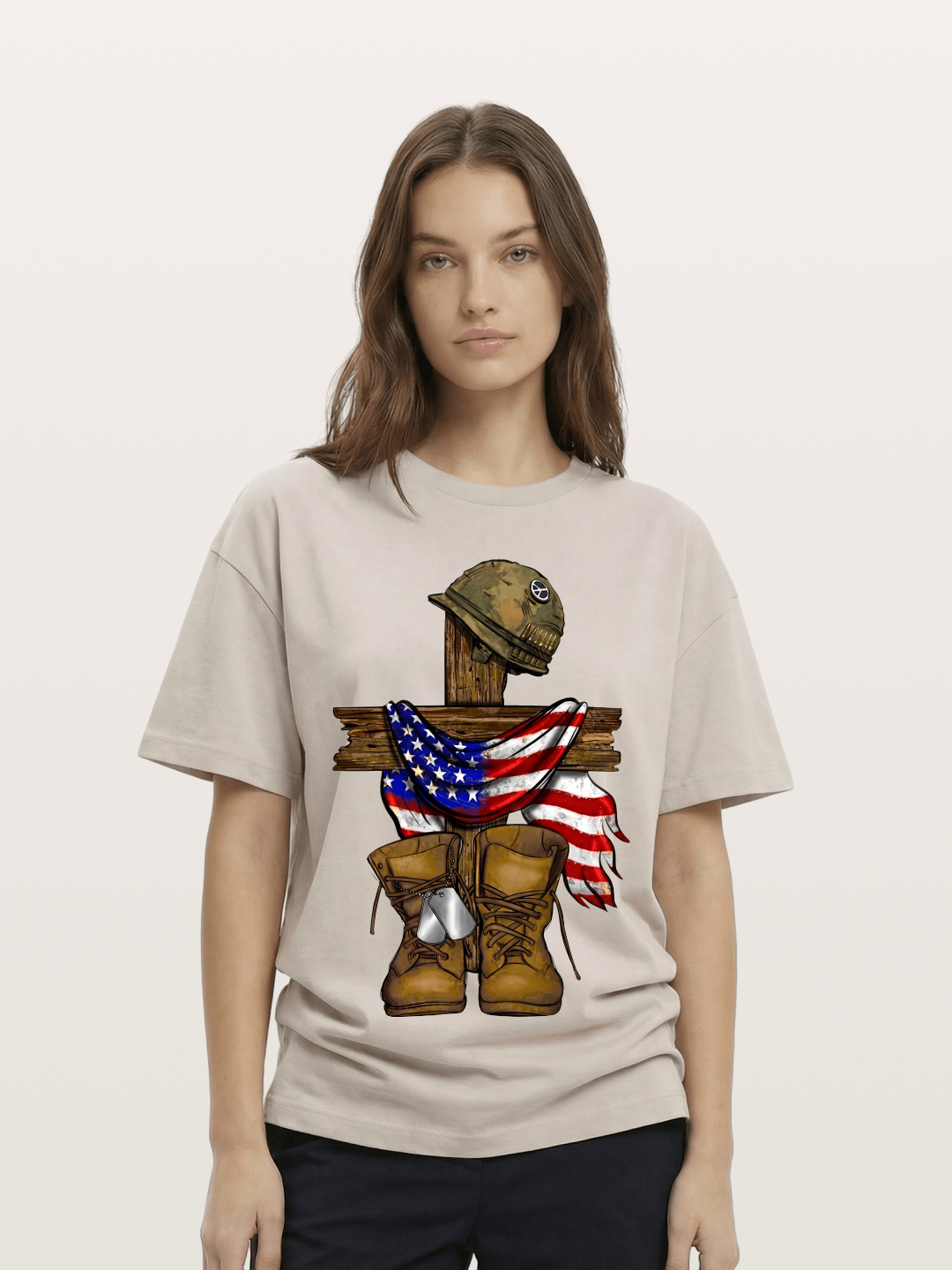 Military Cross Memorial Tribute Design Cotton T-shirt