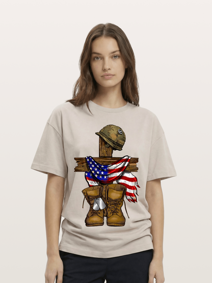 Military Cross Memorial Tribute Design Cotton T-shirt