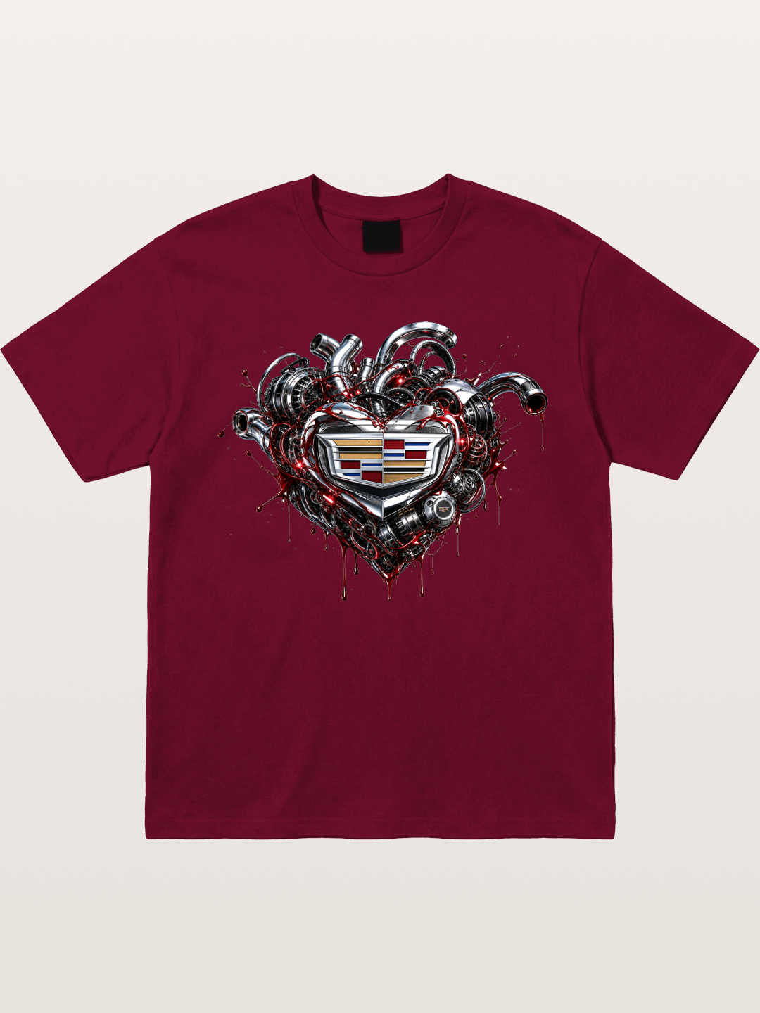 Cadillac Engine Heart Design Gildan T-shirt