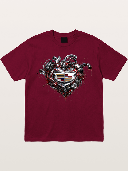 Cadillac Engine Heart Design Gildan T-shirt