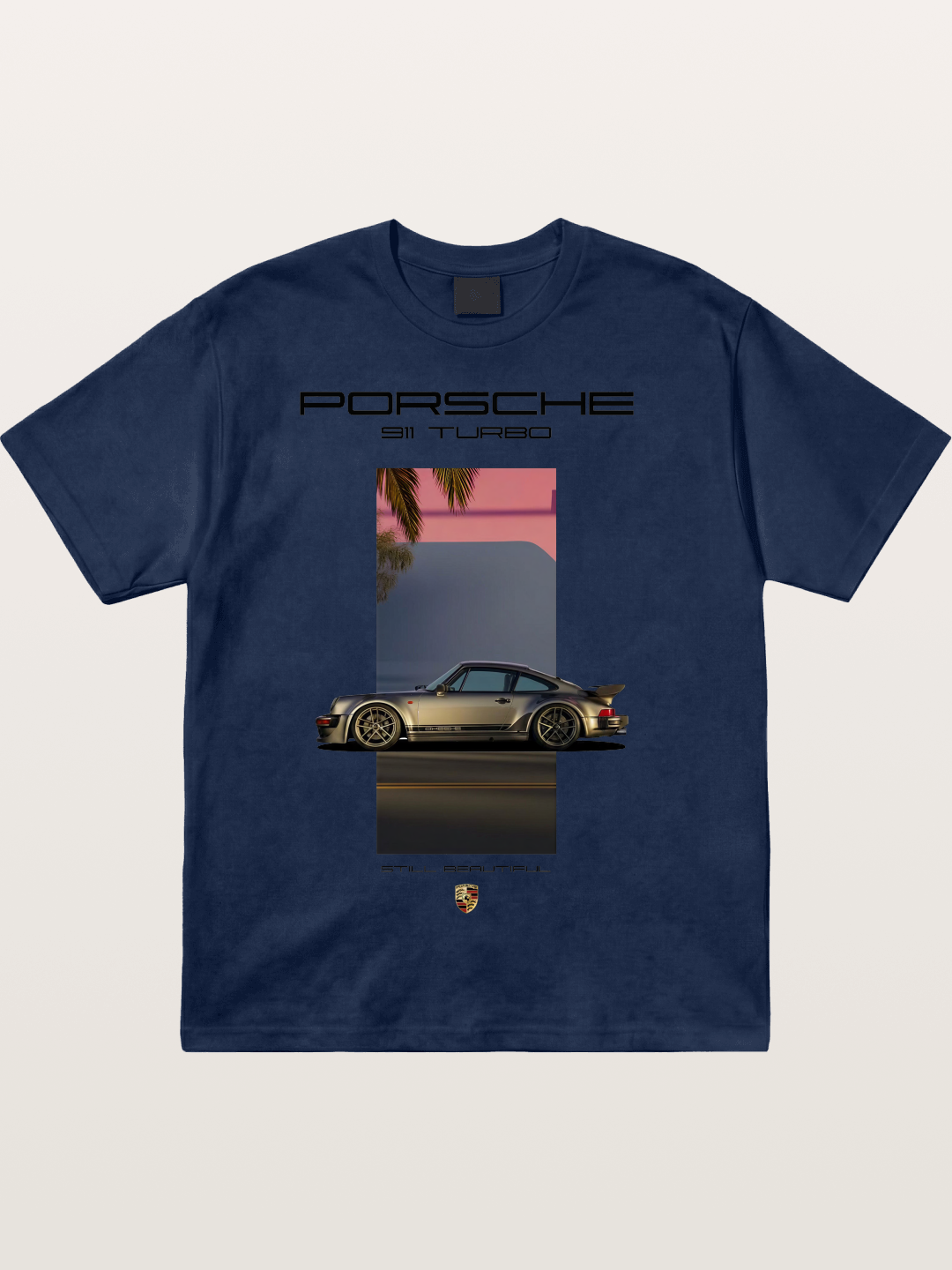 911 Turbo Retro Palm Print Cotton T-shirt