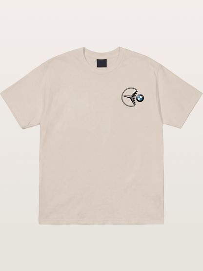 Mercedes vs BMW Logo Art Cotton T-shirt