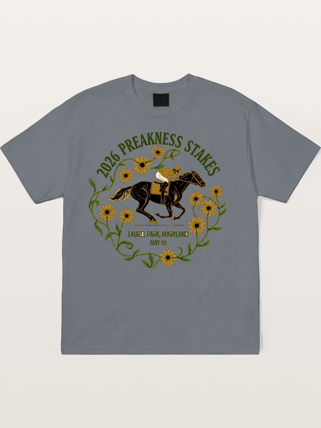 Preakness Stakes Laurel Wreath Badge Cotton T-shirt