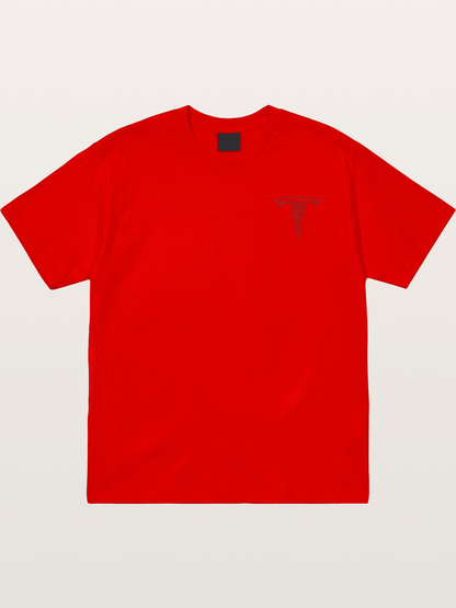 Tesla Word Cloud Heart Print Cotton T-shirt