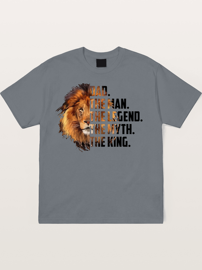 Dad The King Lion Design Cotton T-shirt