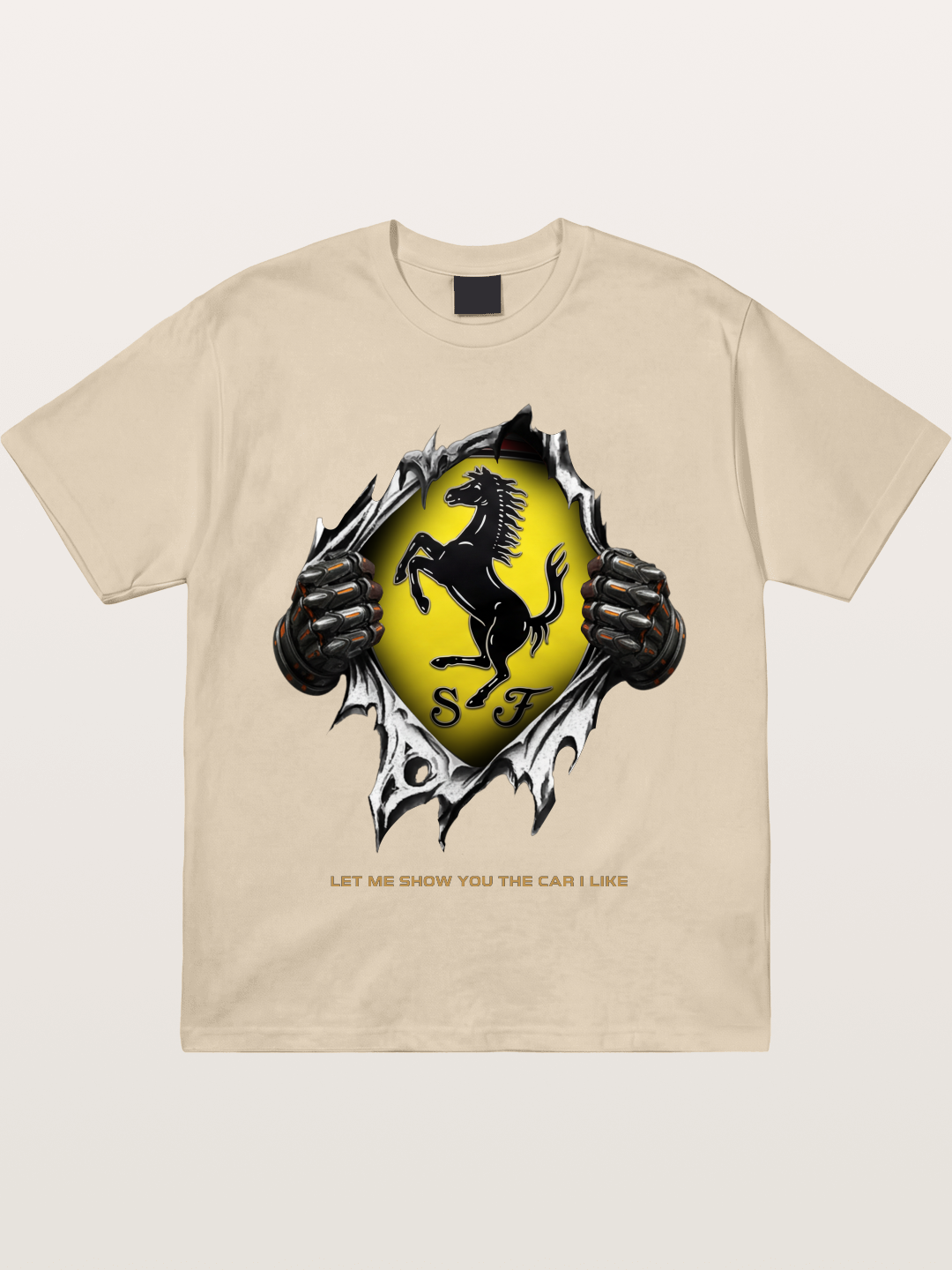 Ferrari Prancing Horse Tear Through Gildan T-shirt