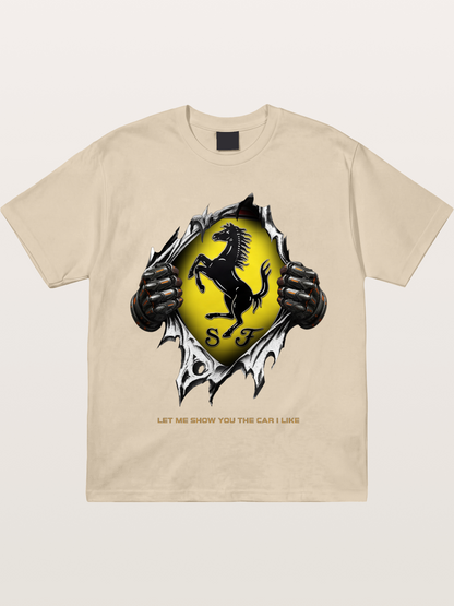Ferrari Prancing Horse Tear Through Gildan T-shirt