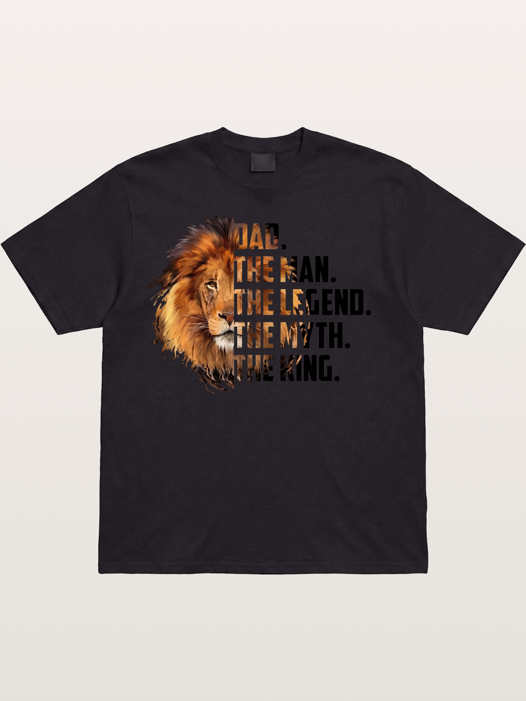 Dad The King Lion Design Cotton T-shirt