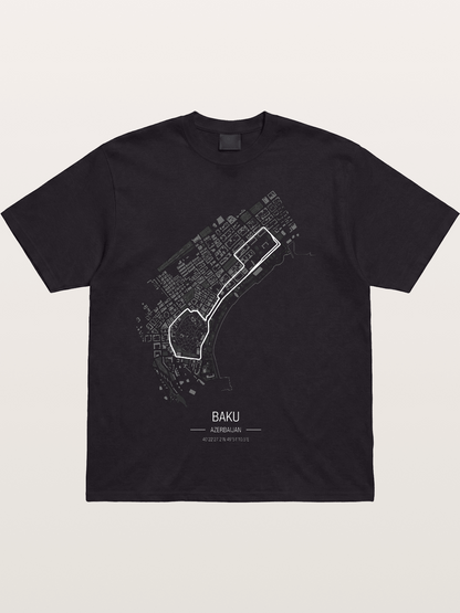 Baku City Circuit F1 Map Cotton T-shirt