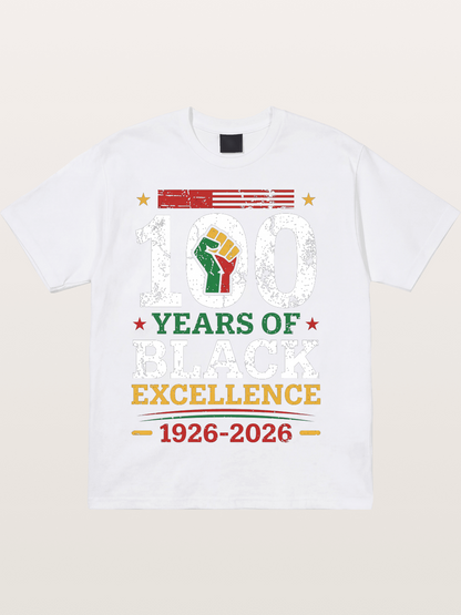 Juneteenth Centennial Excellence Tribute Cotton T-shirt