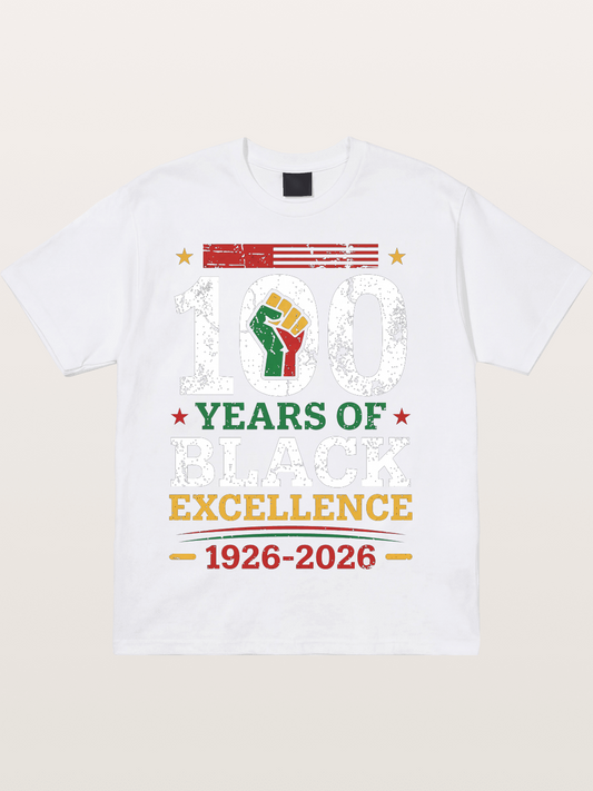 Juneteenth Centennial Excellence Tribute Cotton T-shirt