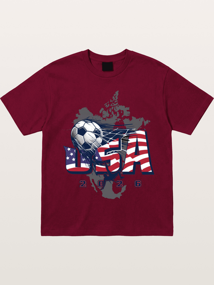 American Flag Soccer Map 2026 Gildan T-shirt