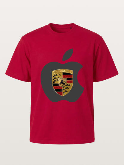 Porsche Crest Inside Apple Outline Gildan T-shirt