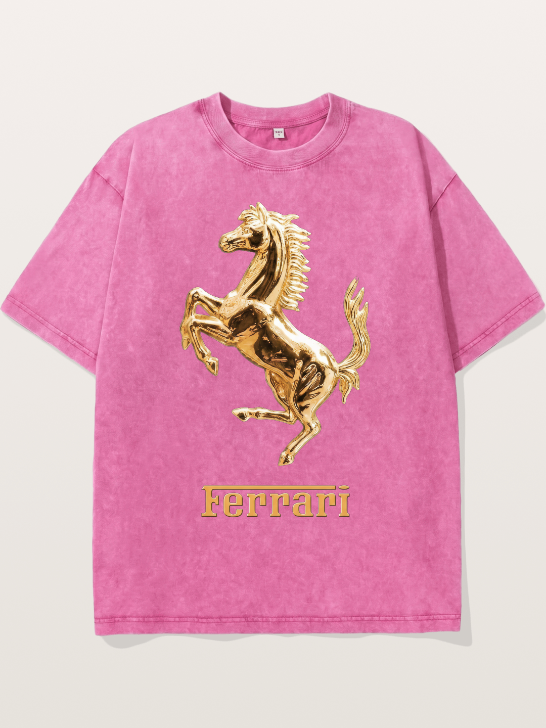 Ferrari Golden Prancing Horse Washed T-shirt