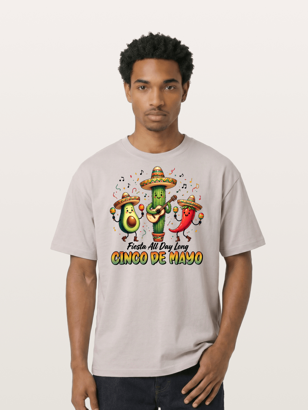 Mexican Fiesta Cartoon Characters Cotton T-shirt
