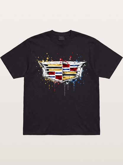 Cadillac Watercolor Logo Print Gildan T-shirt