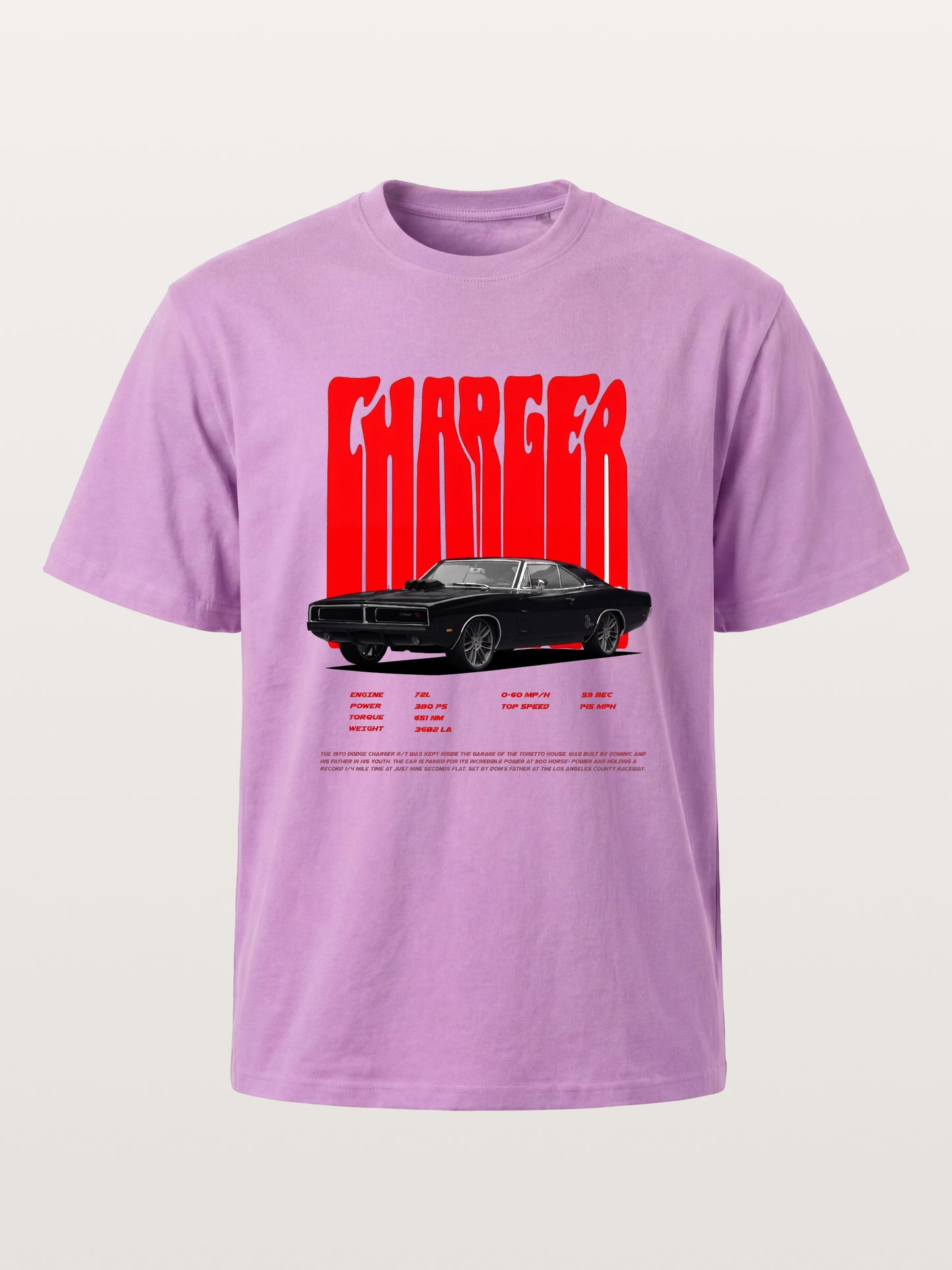 Red Charger Retro Muscle Print Gildan T-shirt