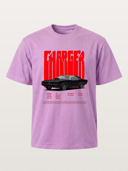 Red Charger Retro Muscle Print Gildan T-shirt