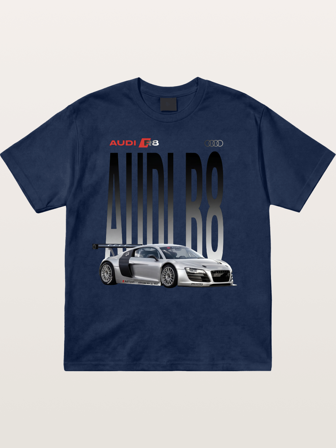 Silver Audi R8 GT3 Front Side View Cotton T-shirt