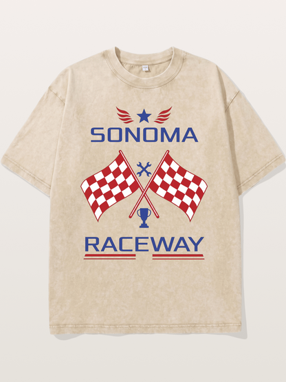 Sonoma Raceway Checkered Flag Crest Washed T-shirt
