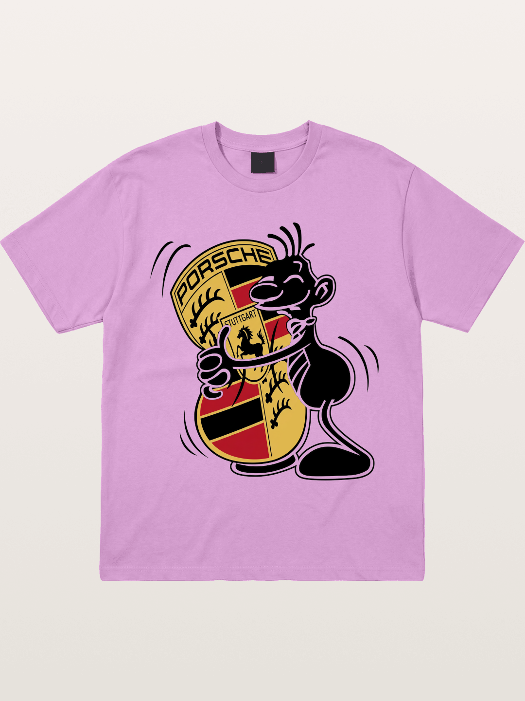 Character Hugging Porsche Crest Gildan T-shirt