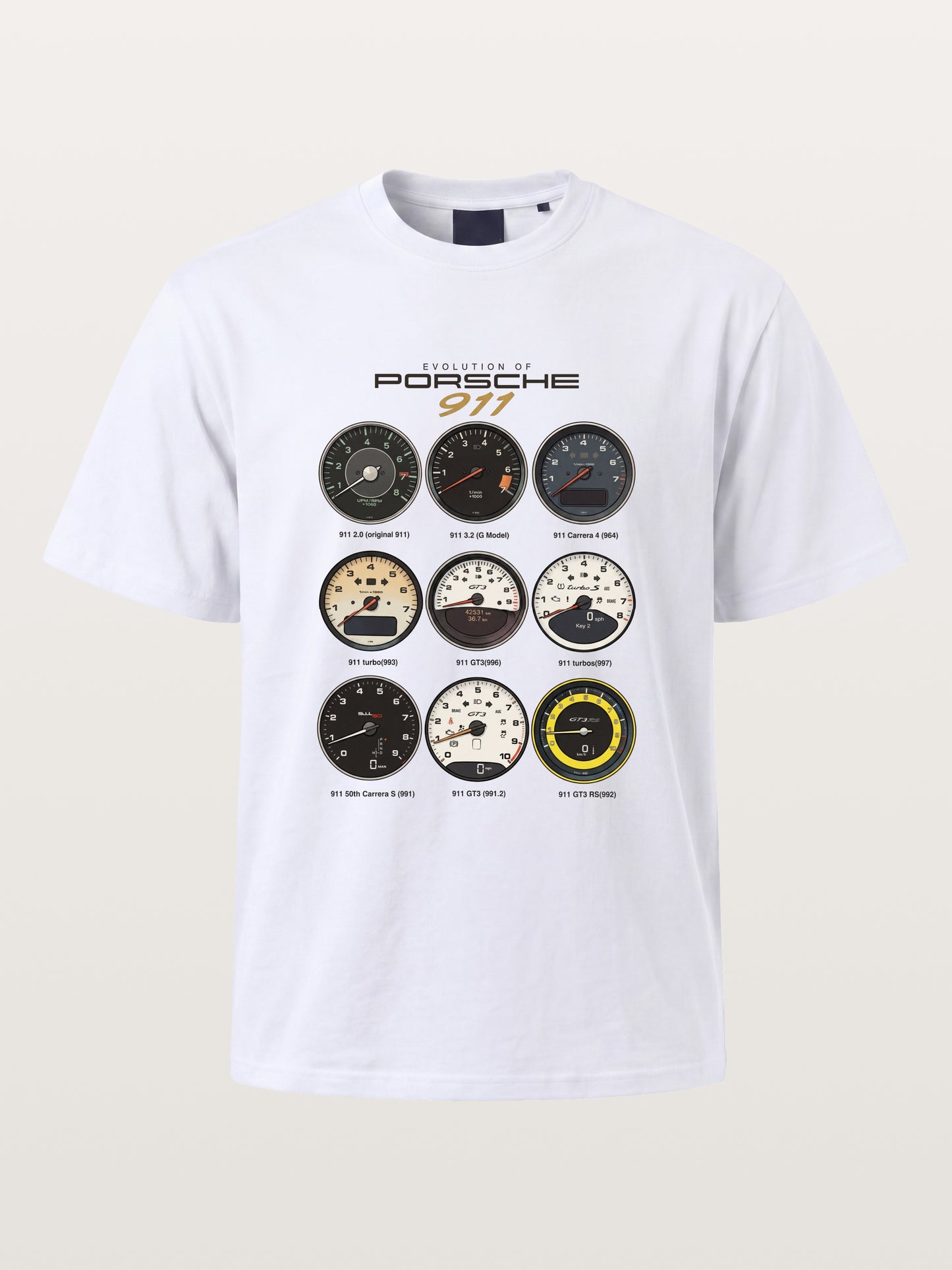 Porsche 911 Cluster Vintage Gauge Set Cotton T-shirt