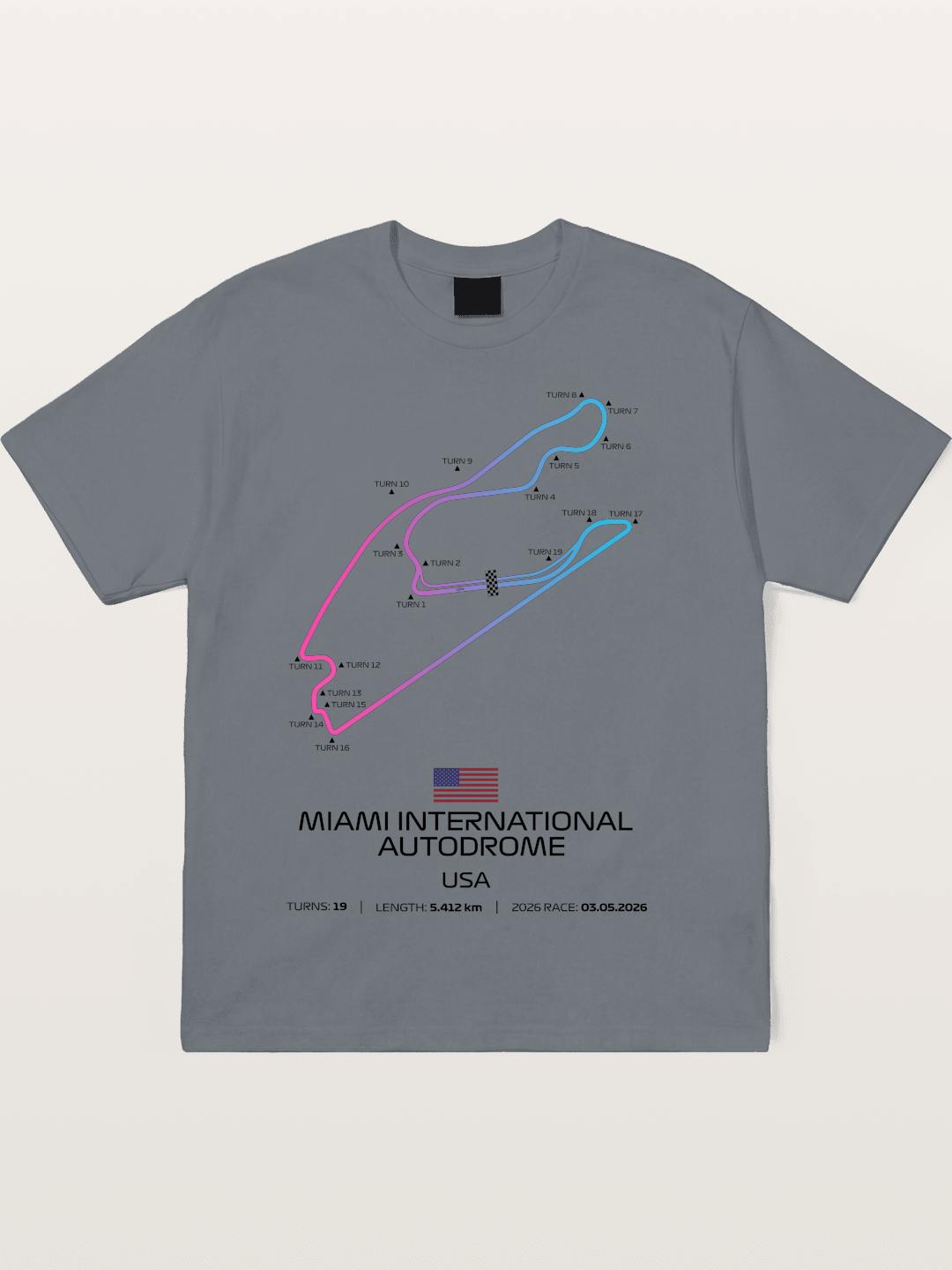 Miami Autodrome F1 Track Map Cotton T-shirt