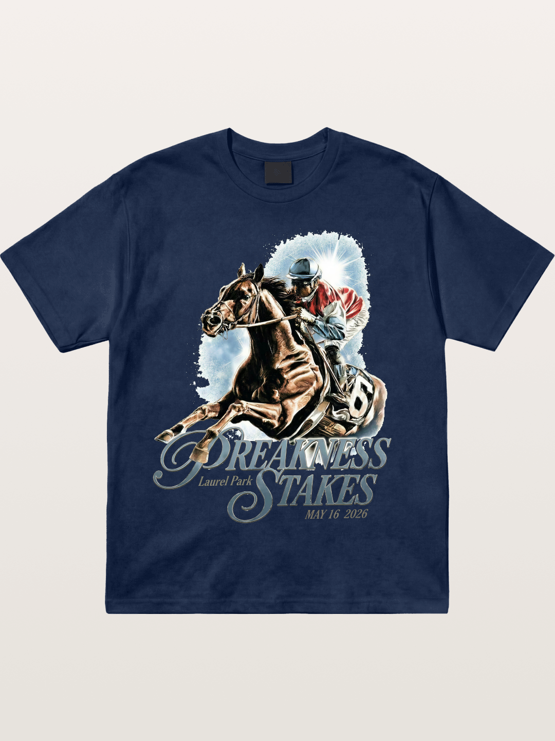 Preakness Stakes Jockey Poster Cotton T-shirt