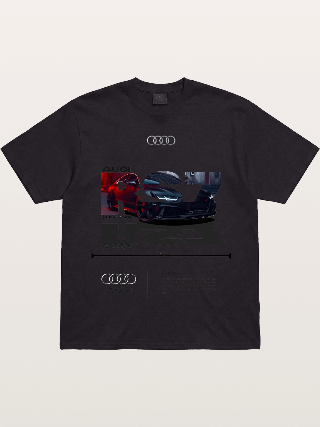 Audi RS7 Typography Collage Gildan T-shirt