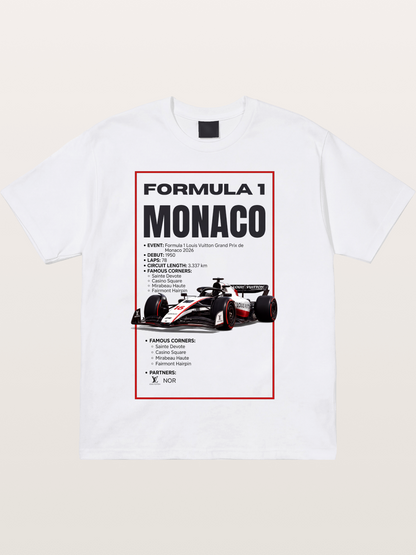 F1 Monaco Grand Prix Fact Sheet Cotton T-shirt