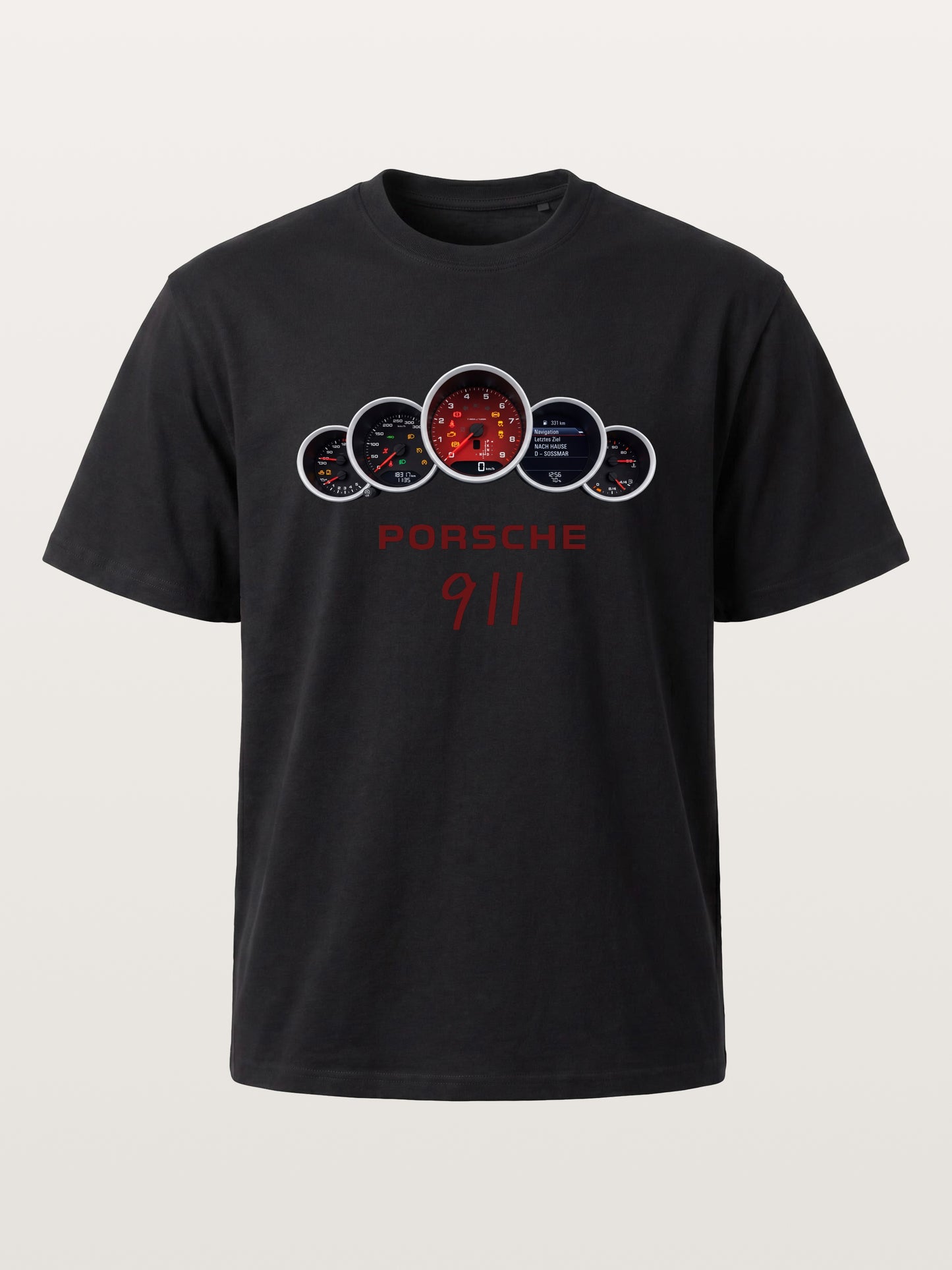Five Piece Porsche 911 Gauge Cluster Cotton T-shirt
