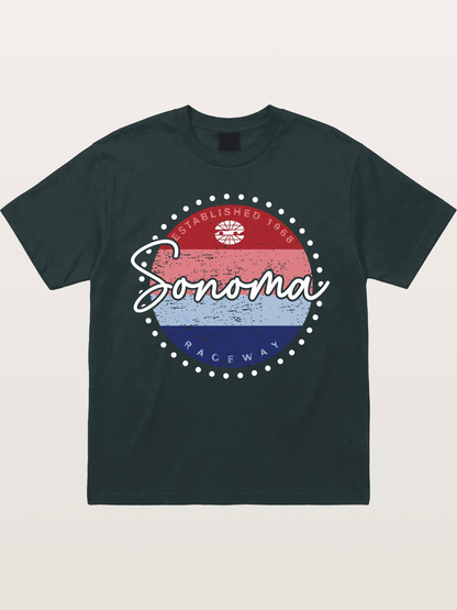 Sonoma Raceway Retro Circular Logo Gildan T-shirt