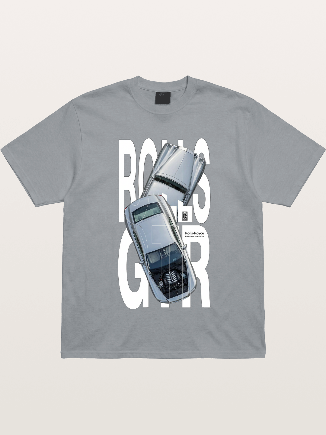 Silver Rolls Royce Overlay Print Gildan T-shirt