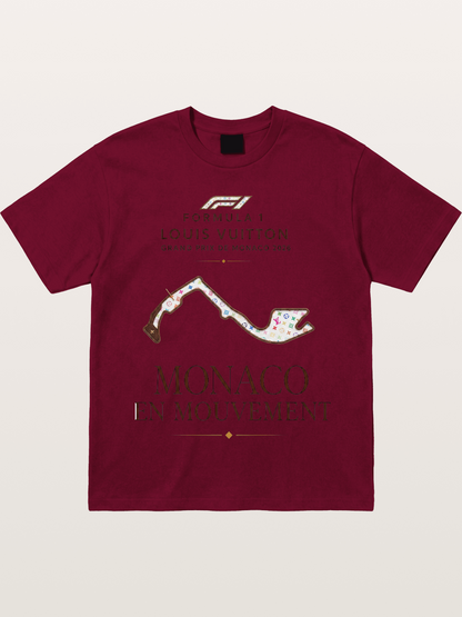 LV x F1 Monaco Track Art Gildan T-shirt