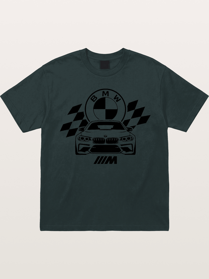 BMW M Series Checkered Flag Print Gildan T-shirt