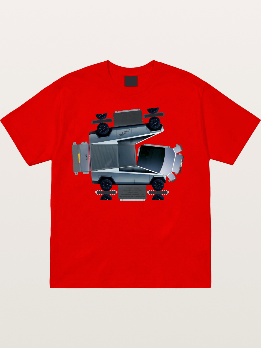Cybertruck Paper Craft Print Cotton T-shirt