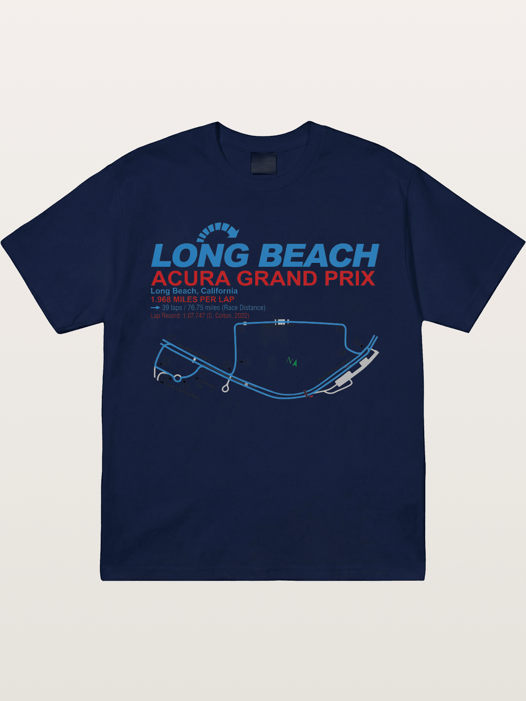 Long Beach Grand Prix Map Gildan T-shirt